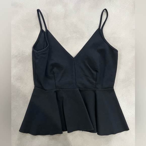 Stretchy Peplum Top with Deep V in Back, Size Large - Picture 3 of 5